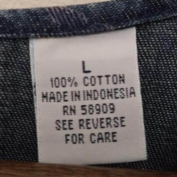 Westbound Jean Paisley Print Overall Maxi Denim Dress Modest Sz Large - Picture 4 of 7